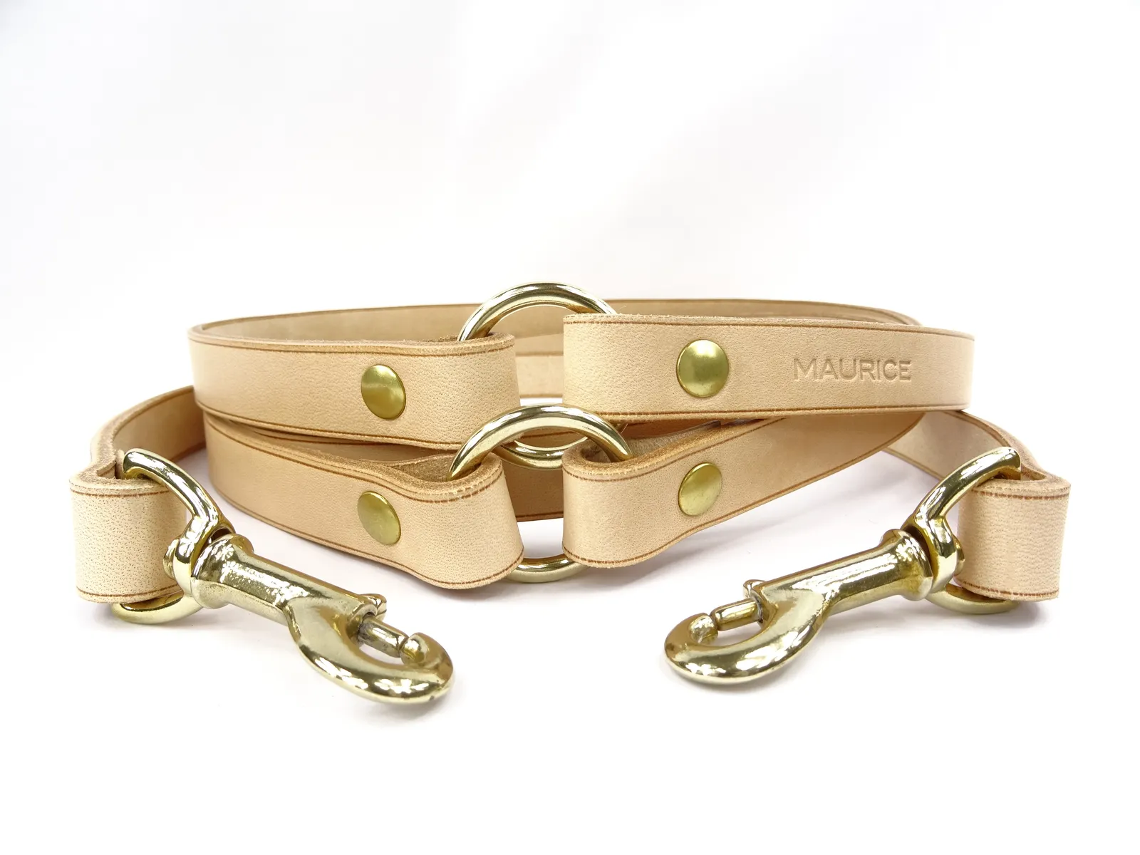 Grande laisse polyvalente en cuir pour chien RHINOCEROS SONDAICUS – Image 9