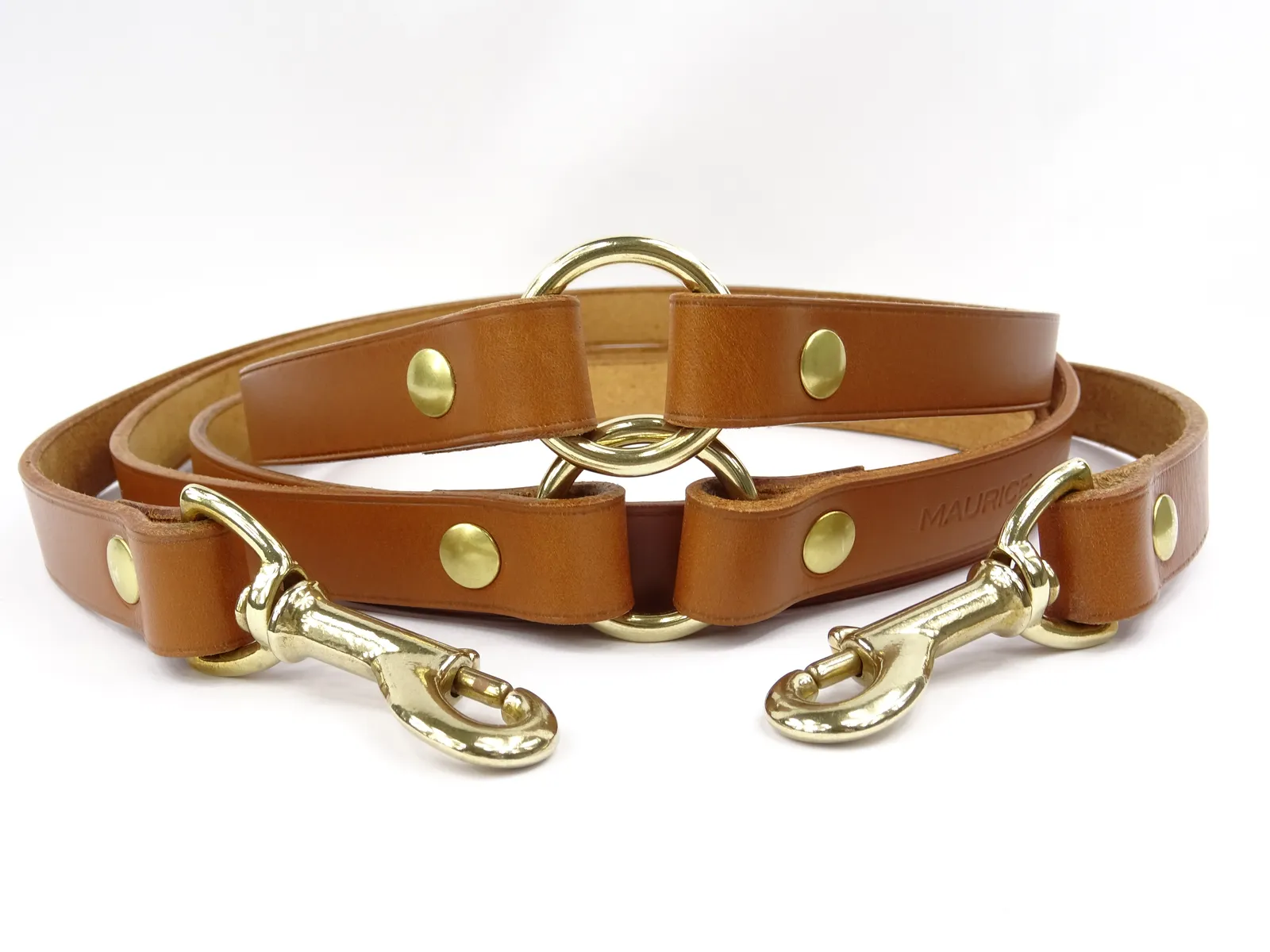 Grande laisse polyvalente en cuir pour chien RHINOCEROS SONDAICUS – Image 6