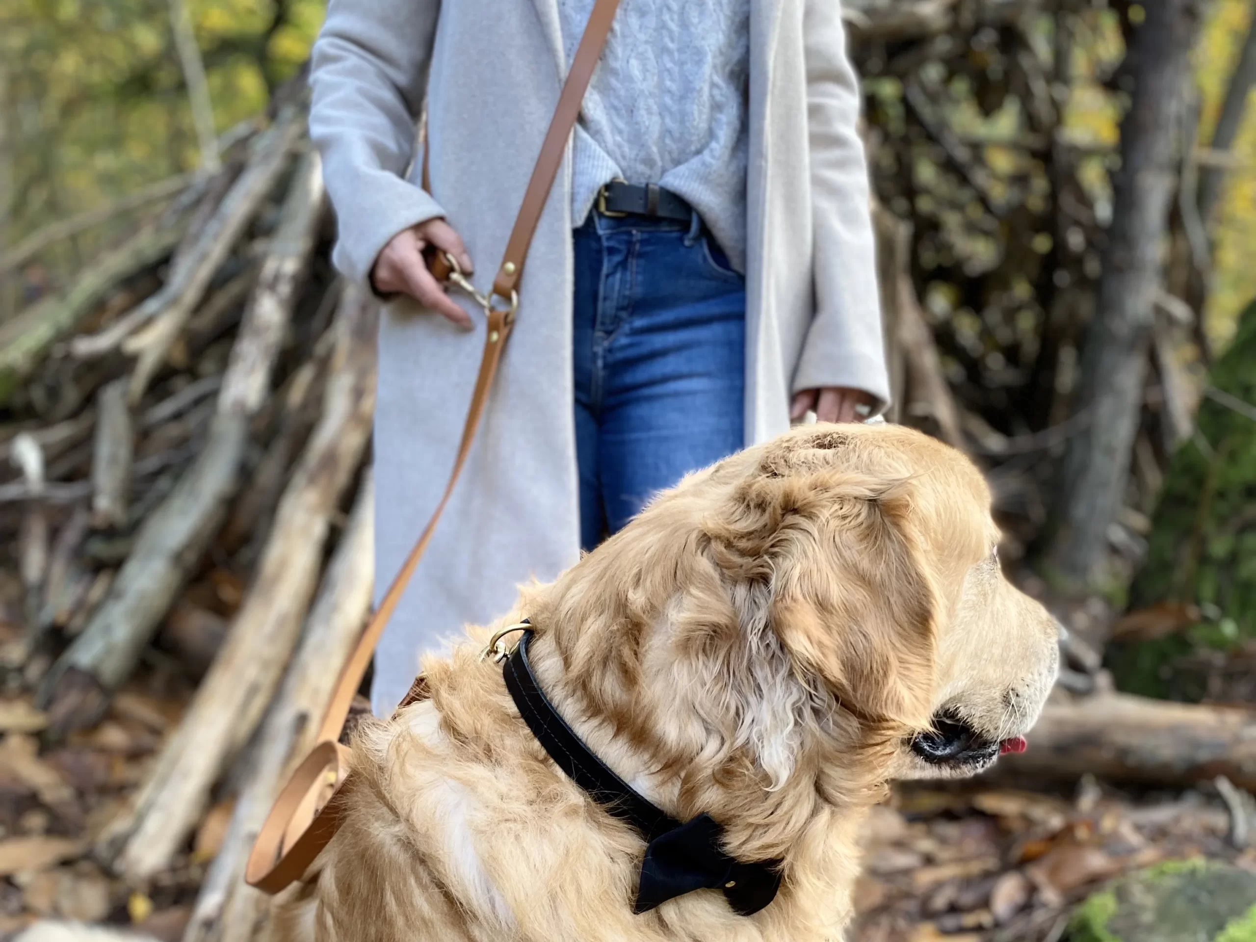 Grande laisse polyvalente en cuir pour chien RHINOCEROS SONDAICUS – Image 4